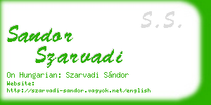 sandor szarvadi business card